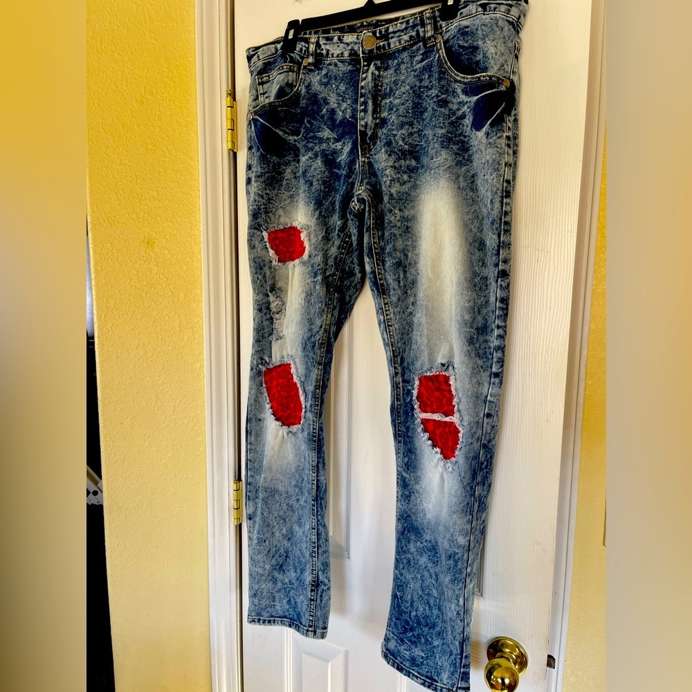Trestles Supply Co. CALIFORNIA REPUBLIC Acid-wash, patched Men’s Jeans Size 36